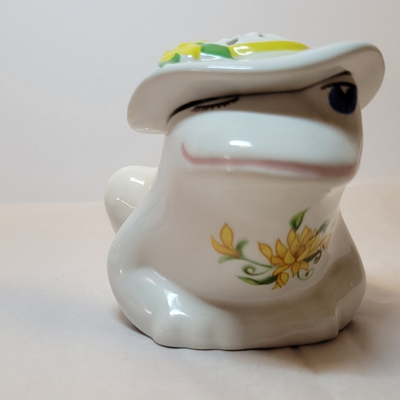 Avon Winking Lady Frog With Hat Figure 1980 Vintage Garden Party - Picture 5 of 7